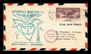 Dr Jim Stamps Us Agawam Dedication Air Races Air Mail Event Cover 1930