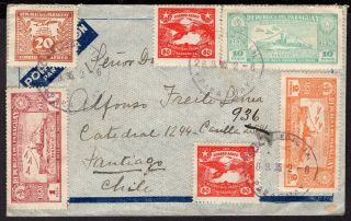 Paraguay To Chile Air Mail Cover 1935 Asuncion - Santiago