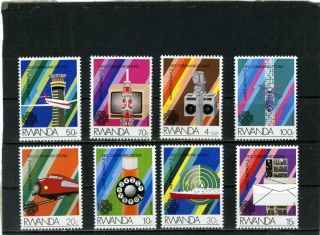 Rwanda 1984 Sc 1175 - 1182 World Communications Year Set Of 8 Stamps Mnh