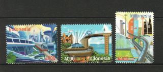 Indonesia 2018 Emas 2045 Mass Rapid Transport Mrt Comp.  Set Of 3 Stamps In
