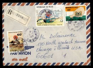 Dr Who 1991 Niger Niamey Registered Airmail To Usa Giraffe E54772