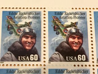 Eddie Rickenbacker Small & Large Date Set Of 2 Mnh Stamps Scott 2998 & 2998a