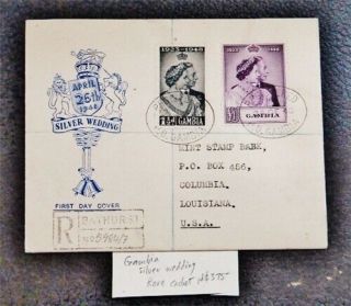 Nystamps British Gambia Stamp Silver Wedding Rare Cachet Paid: $375