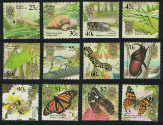 Tuvalu Butterflies Beetles Bee Snail Insects 12 Mnh Sg 1010 - 1021
