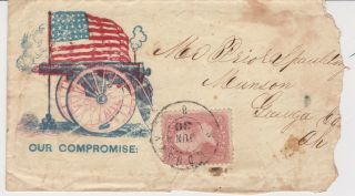 Civil War Patriotic 1864 Cover & Letter From Johnson 