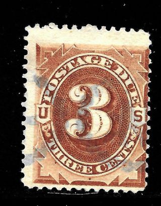 Hick Girl Stamp - U.  S.  Postage Due Sc J3 Brown Y1007