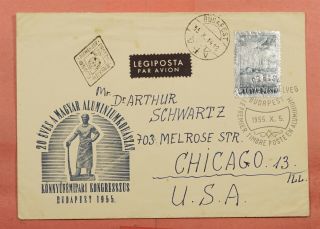 1955 Hungary Fdc C167 Airmail Silver Floil Metal Industry Intl Congress 113681
