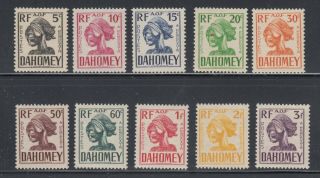 Dahomey 1941 Mask Postage Due Sc J19 - J28 Cplte Never Hinged