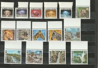 A91 - Zimbabwe - Sg576 - 590 Mnh 1980 Definitives - Minerals/wild Life/waterfalls