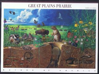 Great Plains Prairie Souvenir Sheet Scott 3506 Mnh.