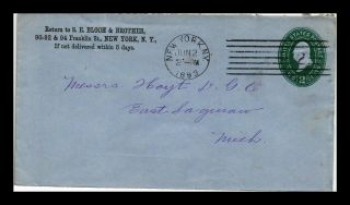 Dr Jim Stamps Us York City Embossed Cover 1893 Backstamp Postal History