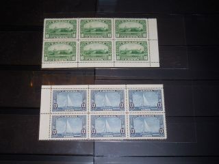 Canada Stamp 1935 Sc 215,  216 Blocks Of 6 Mnh Us Uk