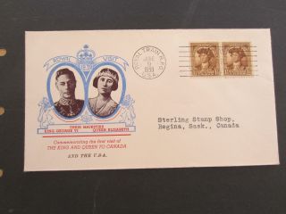 Canada Froyal Visit June 9,  1939 With Us Royal Train Cancel,  Cachet - 1153