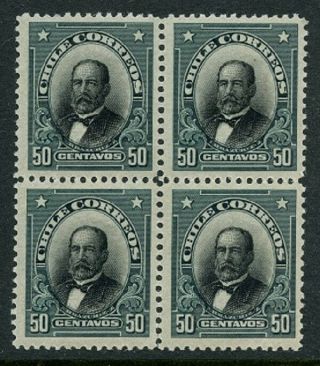 Chile 1911 50c Erazurriz,  Block Of 4