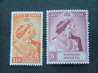 Northern Rhodesia Kgvi 1948 Royal Silver Wedding Issue Sg48 - 49 Um/mnh