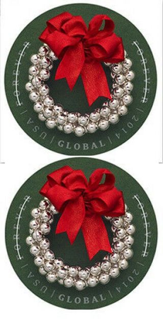 Us 4936a Silver Bells Wreath Global Imperf Ndc Vert Pair Mnh 2014