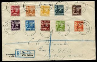 Samoa 1927 1d - 1/ - Perf.  14x13½ Sg 154 - 164 Registered Apia - Australia (cat.  £100, )