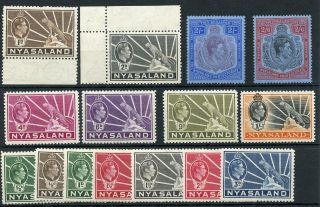Nyasaland 1938 - 44 Short Set To 2/6 Sg130/40 Fine Mnh Cat £67