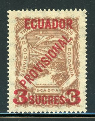Ecuador Air Post Mvlh Selections: Scott C5 3s/60c Brown Scadta (1928) Cv$85,