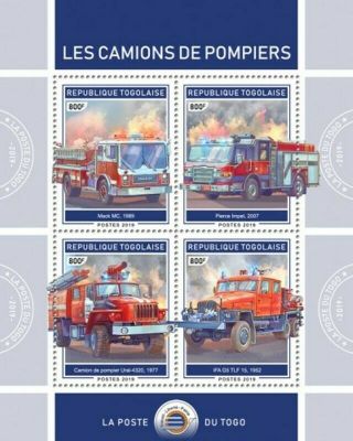 Togo - 2019 Fire Engines On Stamps - 4 Stamp Sheet - Tg190118a