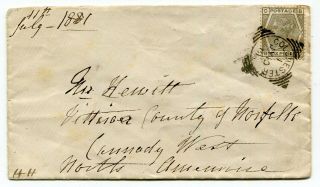 Uk Squared Circle Postmarks - Colchester 1881 Cover To Vittoria Ontario Canada -