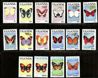 Mnh Butterfly Topical Stamps Africa Uganda