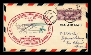 Us Cover First Direct Overnight Airmail Flight St Louis Missouri Am 34