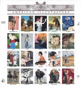 American Illustrators 3502 (a - J) Sheet Mnh (lot S 67)