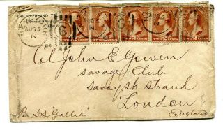 U.  S.  A.  1884 2cents (x5) On Cover From York To London “per S.  S.  Gallia”