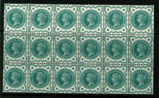 Gb Queen Victoria 1900 Jubilee 1/2d Green - Block Of 18 Mnh Stamps