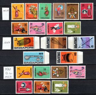 Singapore 1968 Definitives Complete Set Of Mnh & Mvlh Stamps