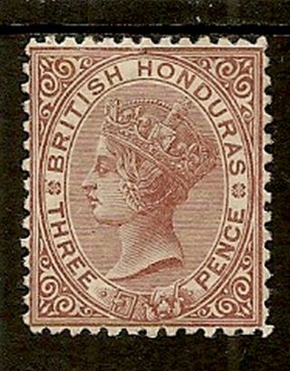 British Honduras 1872 - 79 P12½ 3d Red Brown Sg7 Cat £170
