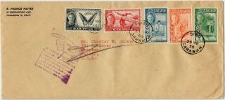 Sarawak 1955 Cover W/five Diff 1950 Issues W/butterfly 1c,  " Return To Sender " H/s