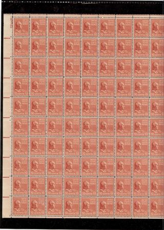 Us Sheet Scott 815,  10c Stamp James Tyler Sheet Of 100 Mnh Og