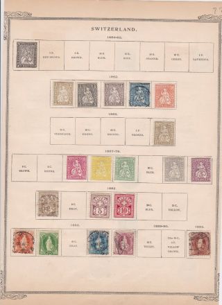 Switzerland 1862 Stamps On Album Page Ref R11389