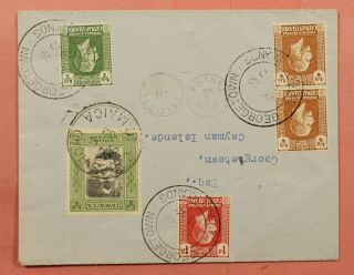 1932 Jamaica Cross Road To Cayman Islands Postage Due Mixed Frank