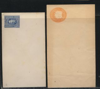 Costa Rica 2 Early Postal Envelopes 5 Cents Each Ms0722