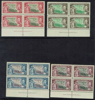 Southern Rhodesia 1937 Kgvi Coronation Mnh Set Imprint Blocks