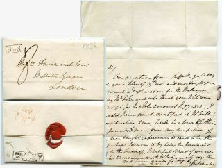 Gb Maldon Penny Post,  No.  6 Receiving House 1838 Letter