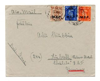 F606 - British Occupation Rhodes,  (mef) Overprints On Cover To Germany