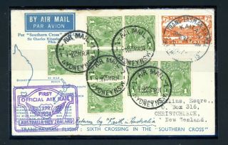 Zealand - Australia Trans Tasman Air Mail Cover 1934 (s720)