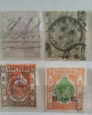 Hong Kong Stamps QV - KG VI Revenue & Ficals Stamp Duty Bank of England 2