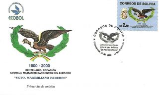 2000 Bolivia Birds Condor On Fdc