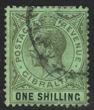 Gibraltar Sg81c 1923 1/ - Black/green Emerald Surface Fine