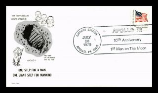 Dr Jim Stamps Us Apollo 11 Tenth Anniversary Sandras Event Cover 1979 Space