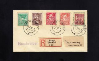 Germany: Mecklenburg 1946 Allied Occupation Issues On Registered Cover 1