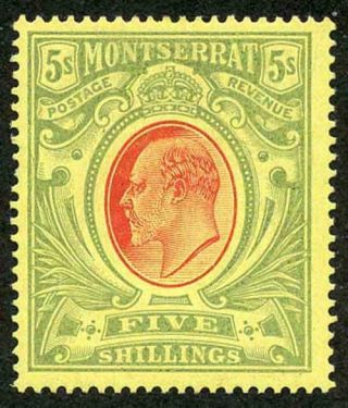 Montserrat 1904 Sg47 Kevii 5/ - (the Top Value) M/m