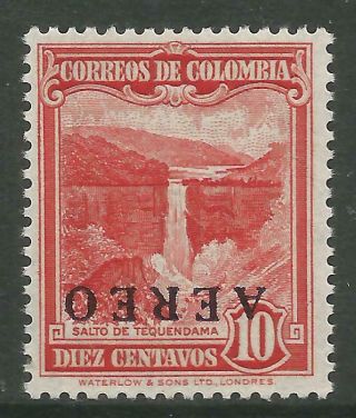 Stamps - Colombia.  1953.  10c “aereo” Overprint – Variety Inverted.  Sg: 772a.  Mnh.