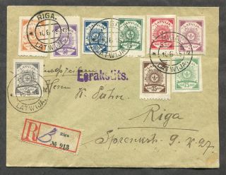 P577 - Latvia Riga 1919 Issues On Local Registered Cover