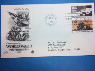 2981a 32c Artcraft Fdc 1995 World War Ii Series Germany Surrenders,  Iwo Jima
